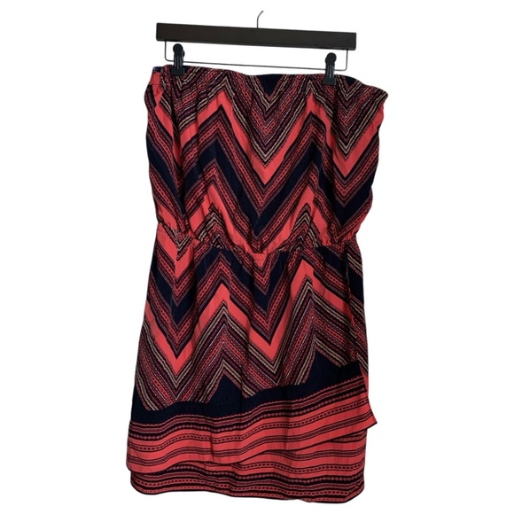 Express Dress Size XL Bandeau Dress Faux Wrap Elastic Waist Strapless - Picture 1 of 7